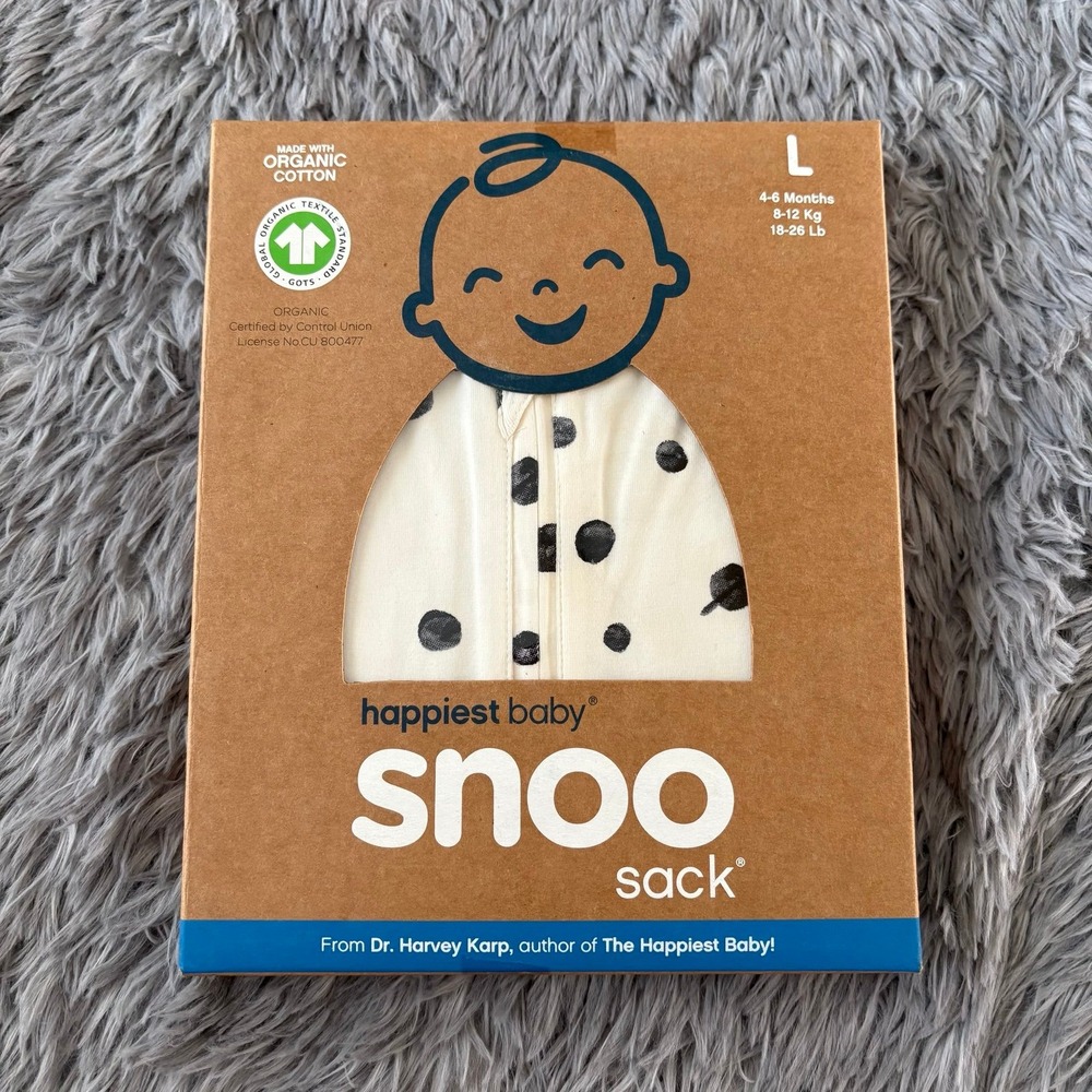 Happiest Baby Snoo Sleepsack White Moons Baby Infant Large 4-6 Months NEW